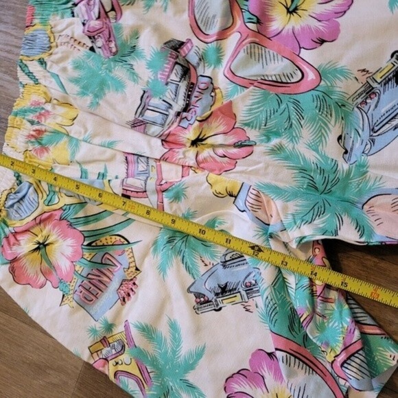 Vintage Jerry Leigh California Floral Tropical Print Casual Shorts Size S 90s - Picture 10 of 12